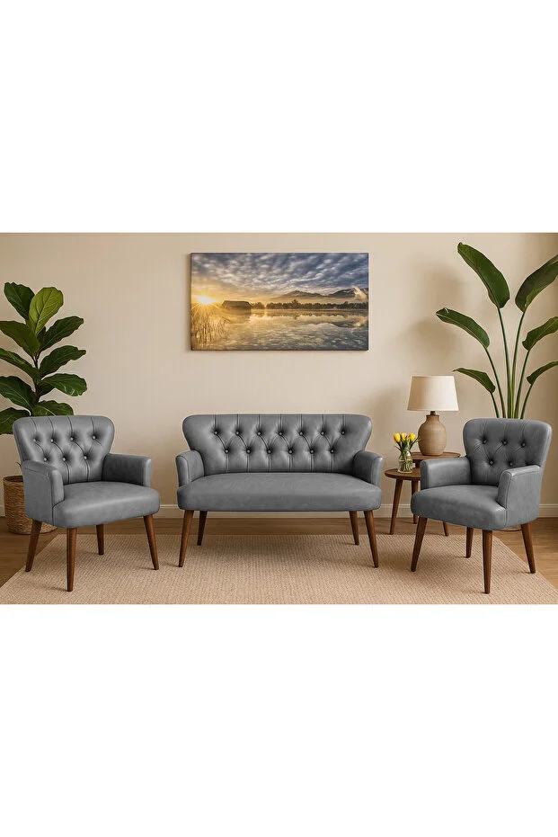 Deri Chester Tarz Koltuk Takımı